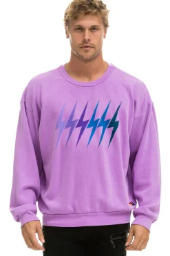 Sweatshirts | Sweatshirts | Aviator Nation BOLT GRADIENT RELAXED CREW SWEATSHIRT - NEON PURPLE // PURPLE NEONPURPLE//PURPLE