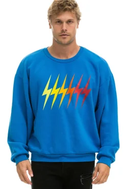 Sweatshirts | Sweatshirts | Aviator Nation BOLT GRADIENT RELAXED CREW SWEATSHIRT - OCEAN // RAINBOW OCEAN//RAINBOW