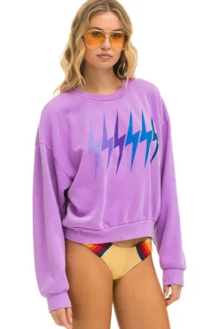 Sweatshirts | Sweatshirts | Aviator Nation BOLT GRADIENT RELAXED CREW SWEATSHIRT - NEON PURPLE // PURPLE NEONPURPLE//PURPLE