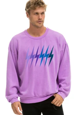 Sweatshirts | Sweatshirts | Aviator Nation BOLT GRADIENT RELAXED CREW SWEATSHIRT - NEON PURPLE // PURPLE NEONPURPLE//PURPLE
