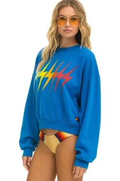 Sweatshirts | Sweatshirts | Aviator Nation BOLT GRADIENT RELAXED CREW SWEATSHIRT - OCEAN // RAINBOW OCEAN//RAINBOW