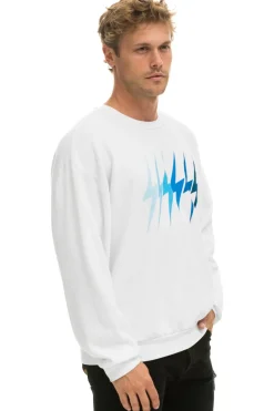 Sweatshirts | Sweatshirts | Aviator Nation BOLT GRADIENT RELAXED CREW SWEATSHIRT - WHITE // BLUE WHITE//BLUE