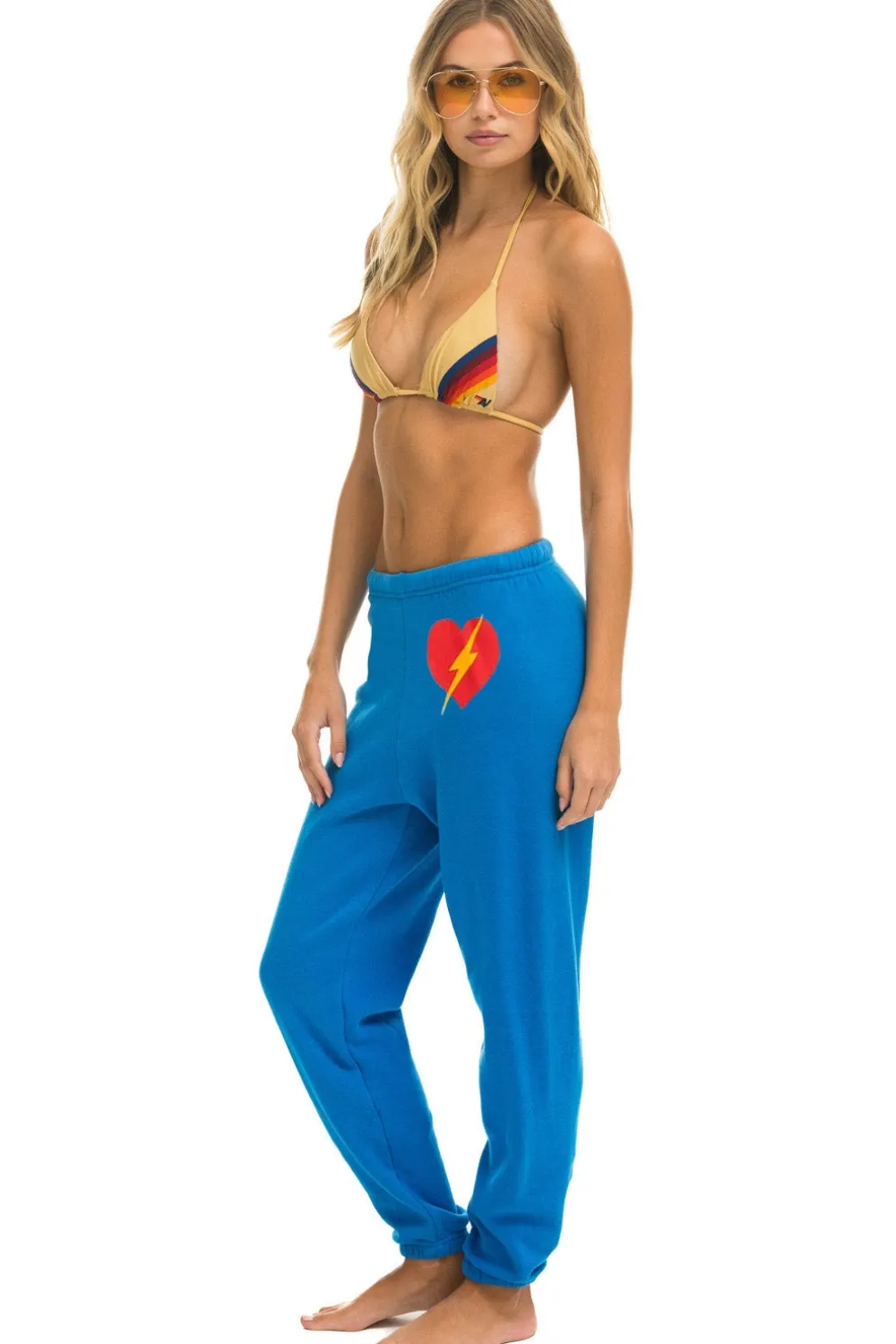 Sweatpants | Aviator Nation BOLT HEART SWEATPANTS - OCEAN