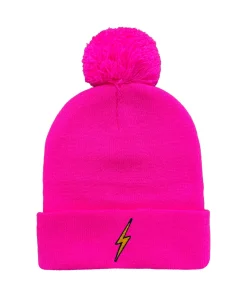 Beanies | Beanie | Aviator Nation BOLT POM POM RIB BEANIE - NEON PINK NEONPINK