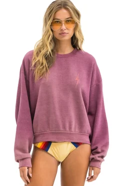 Sweatshirts | Sweatshirts | Aviator Nation BOLT STITCH 2 RELAXED CREW SWEATSHIRT - FADED BERRY FADEDBERRY