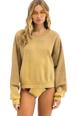 Sweatshirts | Sweatshirts | Aviator Nation BOLT STITCH 2 RELAXED CREW SWEATSHIRT - FADED TAN FADEDTAN