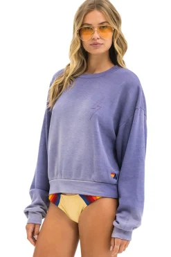 Sweatshirts | Sweatshirts | Aviator Nation BOLT STITCH 2 RELAXED CREW SWEATSHIRT - FADED GRAPE FADEDGRAPE