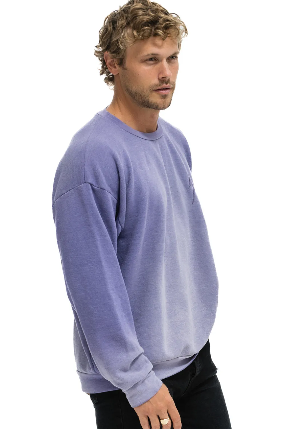 Sweatshirts | Sweatshirts | Aviator Nation BOLT STITCH 2 RELAXED CREW SWEATSHIRT - FADED GRAPE FADEDGRAPE