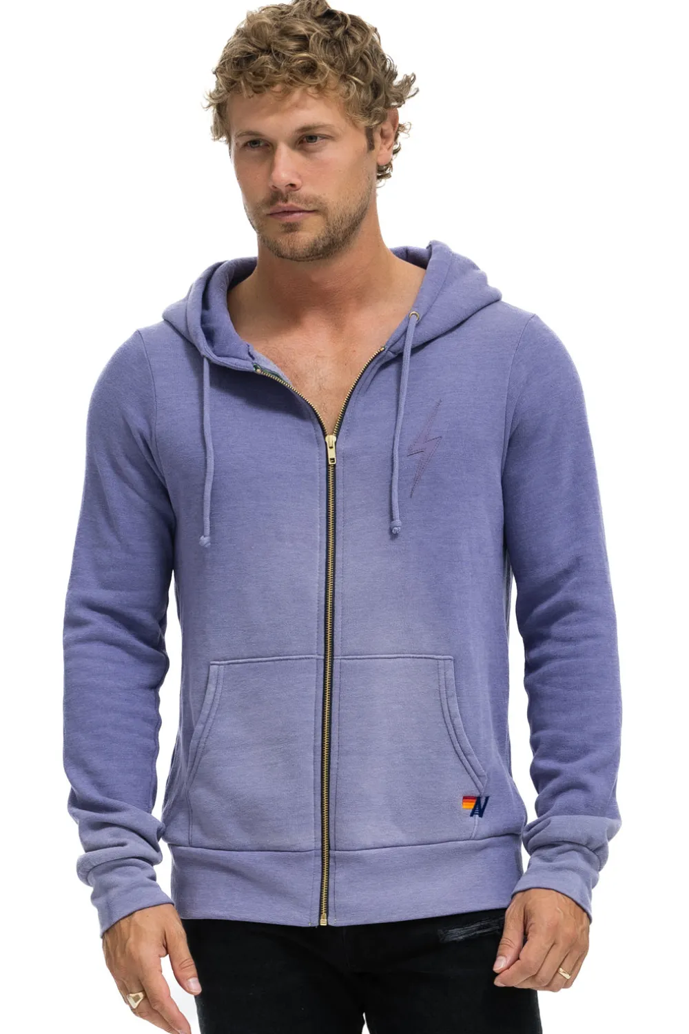 Hoodies | Hoodies | Aviator Nation BOLT STITCH 2 ZIP HOODIE - FADED GRAPE FADEDGRAPE
