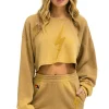 Sweatshirts | Aviator Nation BOLT STITCH CROPPED CREW SWEATSHIRT RELAXED - FADED TAN FADEDTAN