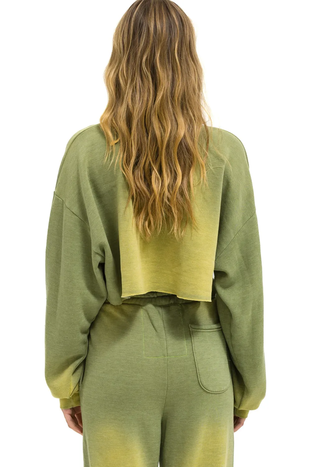 Sweatshirts | Aviator Nation BOLT STITCH CROPPED CREW SWEATSHIRT RELAXED - FADED ARMY FADEDARMY