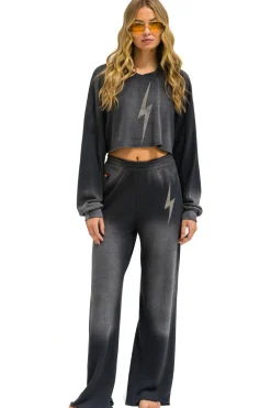 Sweatshirts | Aviator Nation BOLT STITCH CROPPED CREW SWEATSHIRT RELAXED - FADED SMOKE FADEDSMOKE