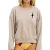 Sweatshirts | Sweatshirts | Aviator Nation BOLT STITCH RELAXED CREW SWEATSHIRT - SAND // BLACK SAND//BLACK