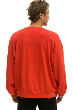 Sweatshirts | Sweatshirts | Aviator Nation BOLT STITCH RELAXED CREW SWEATSHIRT - RED // WHITE RED//WHITE