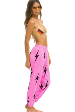 Sweatpants | Aviator Nation BOLT STITCH REPEAT SWEATPANTS - NEON PINK // BLACK NEONPINK//BLACK