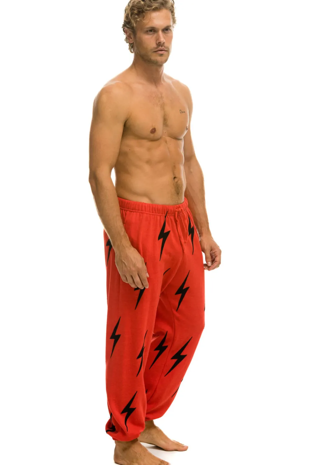 Sweatpants | Aviator Nation BOLT STITCH REPEAT SWEATPANTS - RED // BLACK RED//BLACK