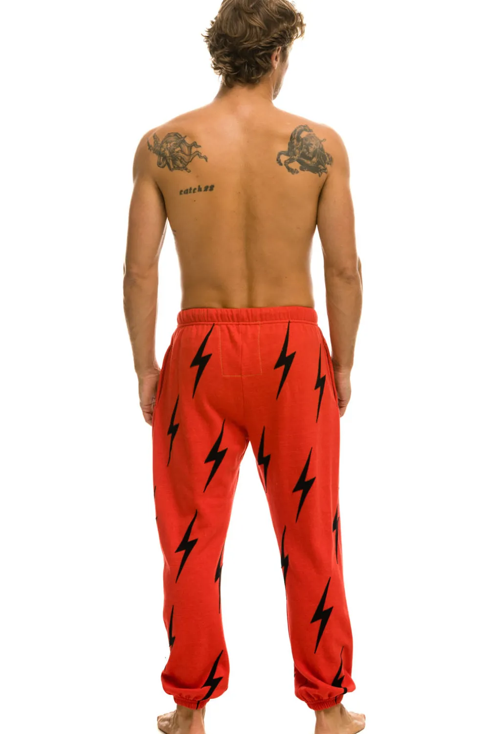 Sweatpants | Aviator Nation BOLT STITCH REPEAT SWEATPANTS - RED // BLACK RED//BLACK