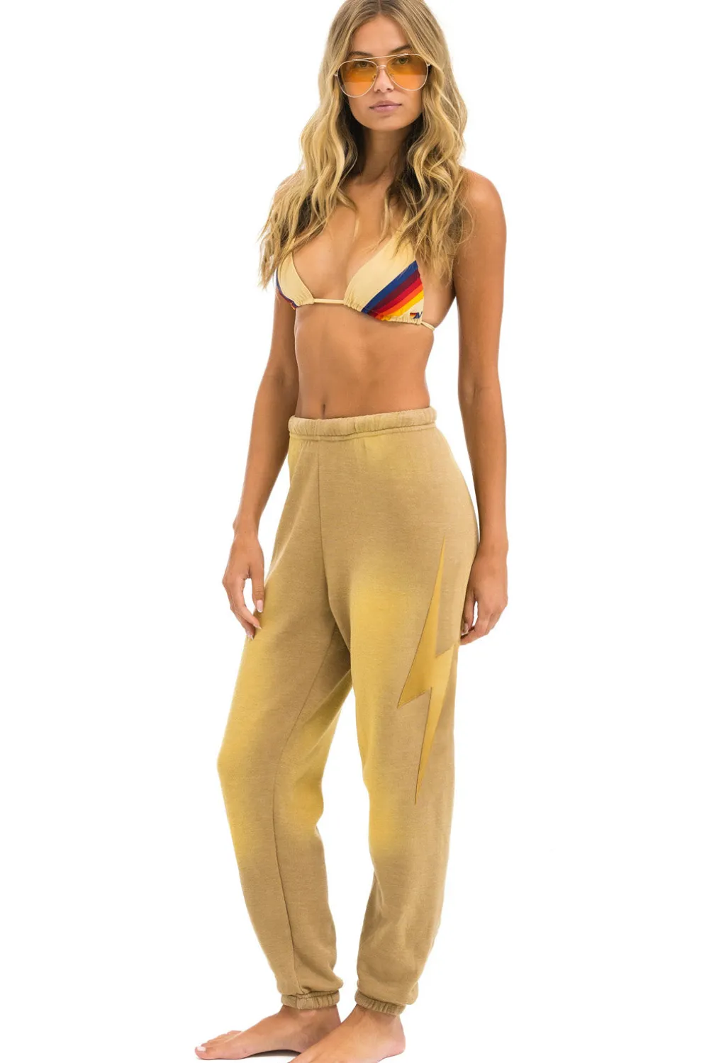 Sweatpants | Aviator Nation BOLT STITCH SWEATPANTS - FADED TAN FADEDTAN