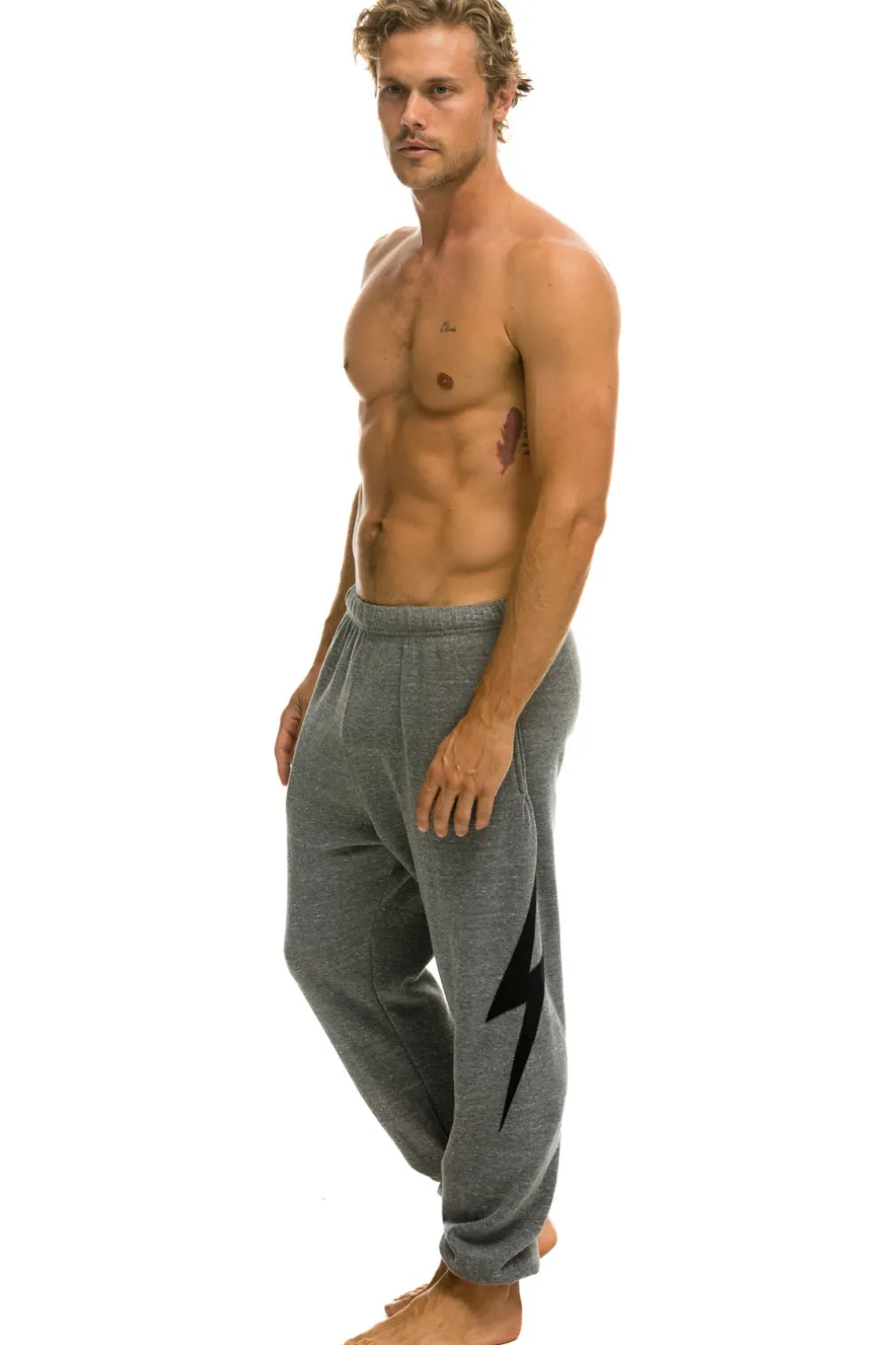 Sweatpants | Aviator Nation BOLT STITCH SWEATPANTS - HEATHER GREY // BLACK HEATHERGREY//BLACK