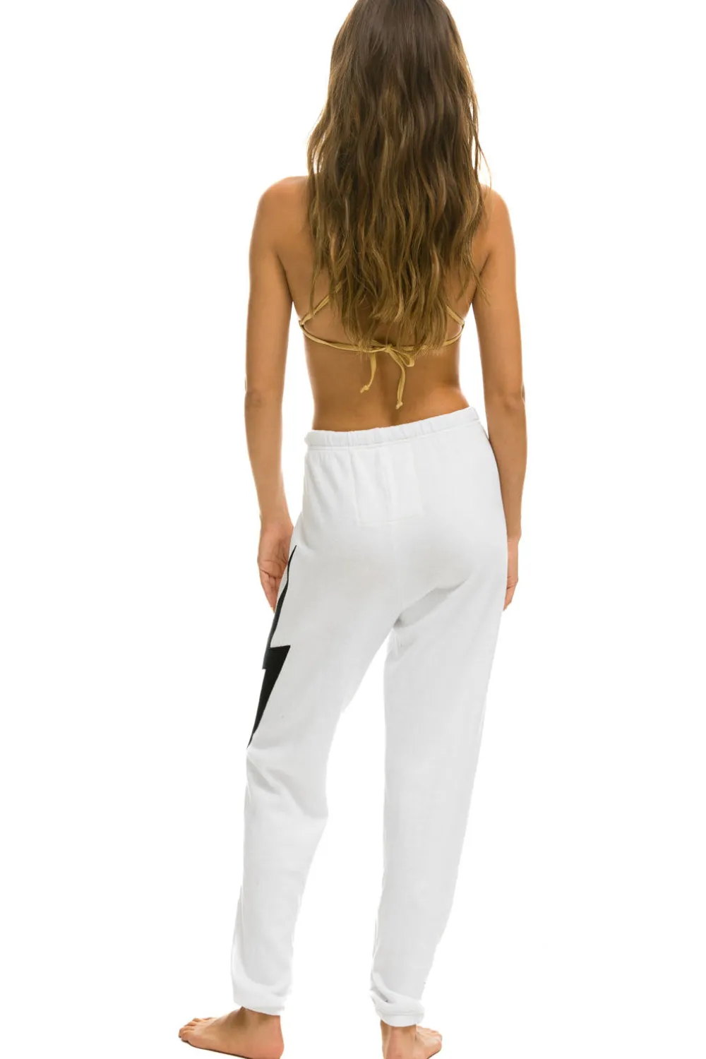 Sweatpants | Aviator Nation BOLT STITCH SWEATPANTS - WHITE // BLACK WHITE//BLACK