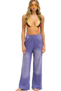 Sweatpants | Aviator Nation BOLT STITCH WIDE LEG POCKET SWEATPANTS - FADED GRAPE FADEDGRAPE