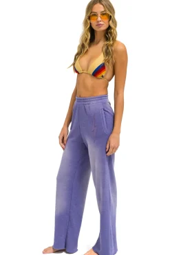 Sweatpants | Aviator Nation BOLT STITCH WIDE LEG POCKET SWEATPANTS - FADED GRAPE FADEDGRAPE