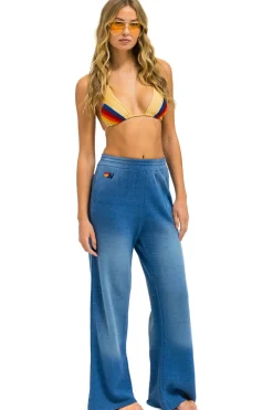 Sweatpants | Aviator Nation BOLT STITCH WIDE LEG POCKET SWEATPANTS - FADED WATER FADEDWATER