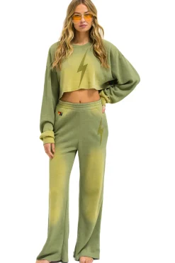 Sweatpants | Aviator Nation BOLT STITCH WIDE LEG POCKET SWEATPANTS - FADED ARMY FADEDARMY