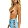 Denim | Denim | Aviator Nation BOLT STRIPE BOYFRIEND CUTOFF JEAN SHORTS - SKY