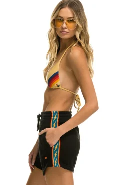 Shorts | Aviator Nation BOLT STRIPE LOUNGER SHORT - BLACK