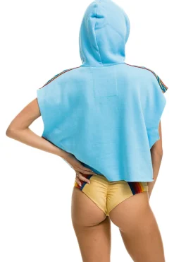 Hoodies | Aviator Nation BOLT STRIPE SLEEVELESS RELAXED CROPPED PULLOVER HOODIE - SKY