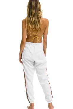 Sweatpants | Aviator Nation BOLT STRIPE SWEATPANTS - WHITE
