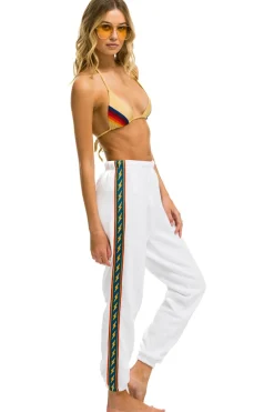 Sweatpants | Aviator Nation BOLT STRIPE SWEATPANTS - WHITE
