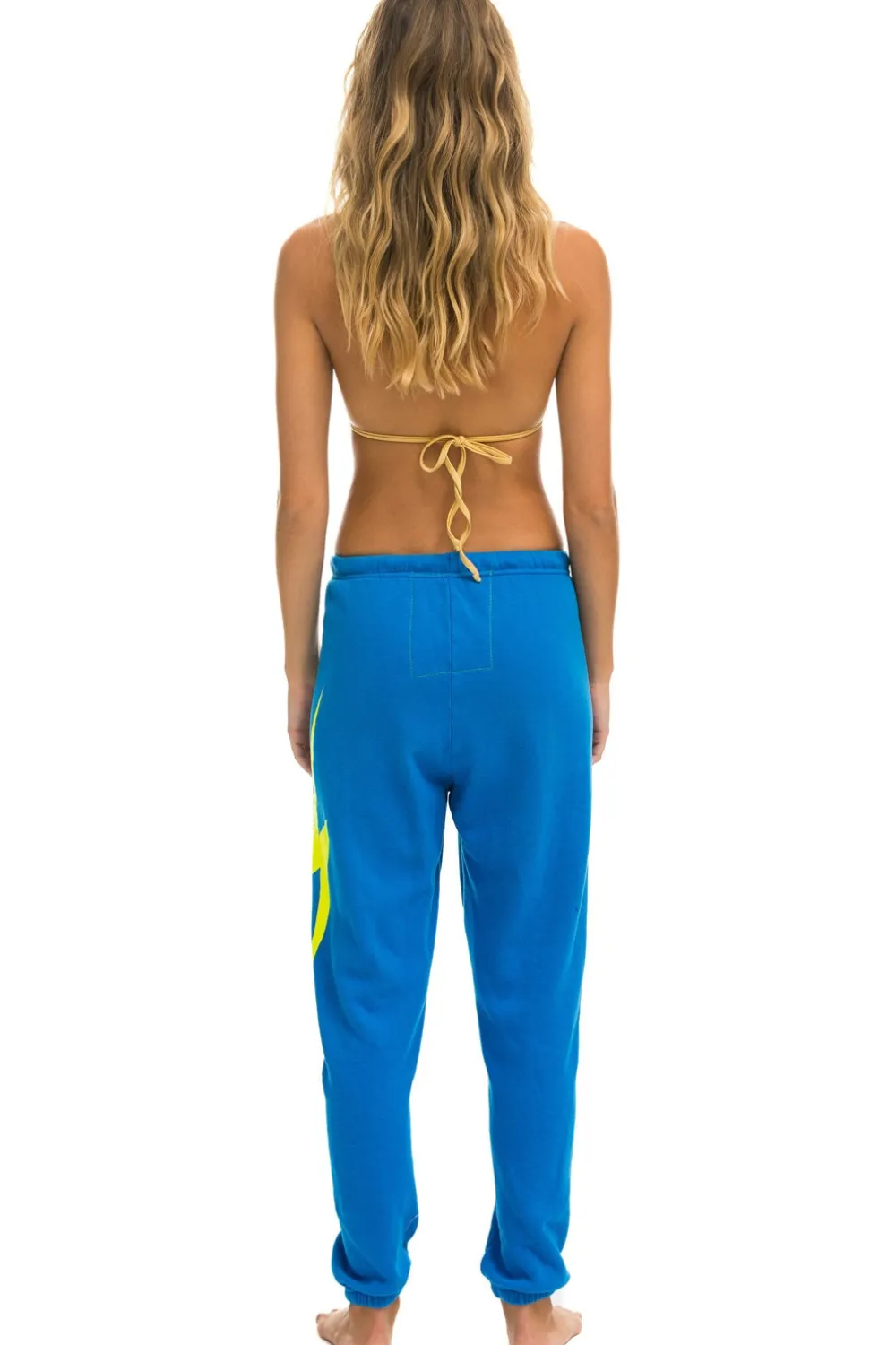 Sweatpants | Aviator Nation BOLT SWEATPANTS - OCEAN // NEON YELLOW OCEAN//NEONYELLOW