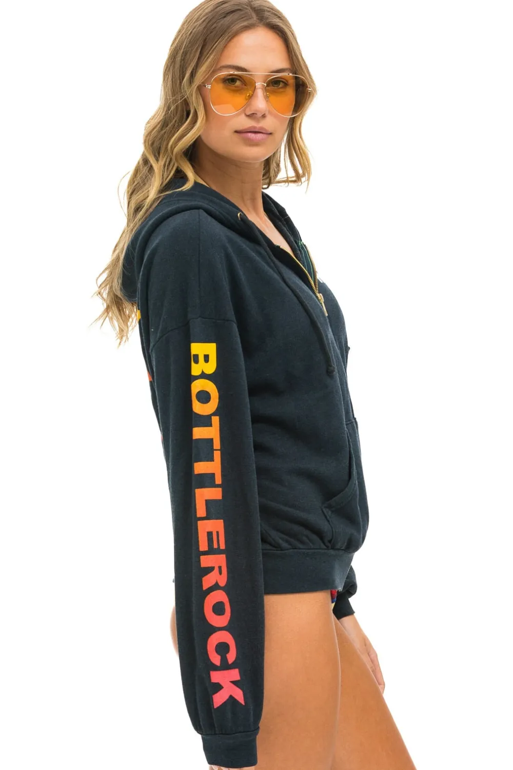 Hoodies | Collab Merchandise | Aviator Nation BOTTLEROCK 2024 RELAXED ZIP HOODIE - CHARCOAL
