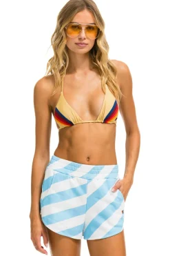 Shorts | Aviator Nation CAUTION WOMENS LOUNGER SHORT - WHITE // SKY WHITE//SKY