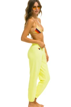 Sweatpants | Aviator Nation CHECK LEG SWEATPANTS - NEON YELLOW NEONYELLOW