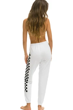 Sweatpants | Aviator Nation CHECK LEG SWEATPANTS - WHITE