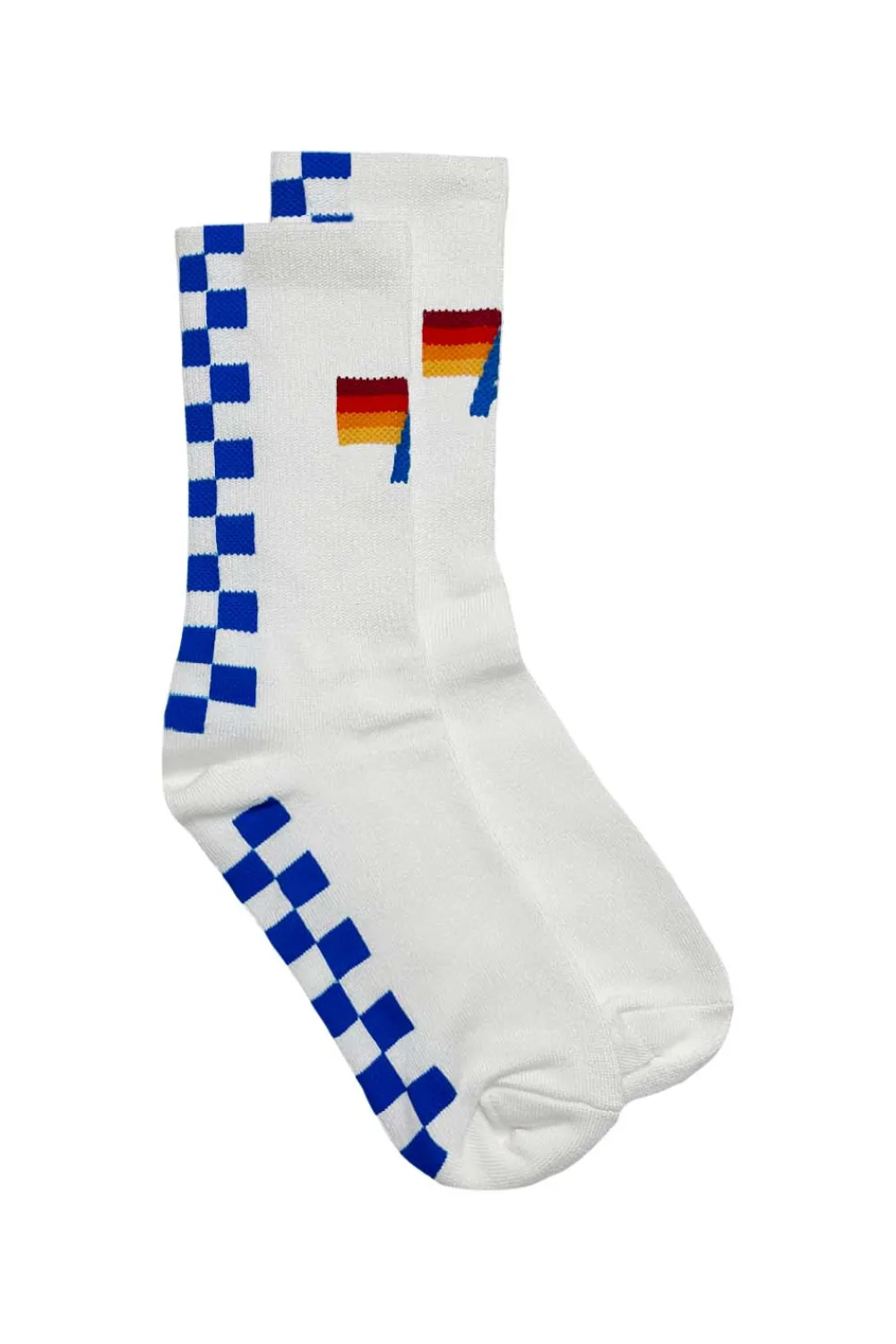 Socks | Socks | Aviator Nation CHECKERED SOCK - WHITE // OCEAN WHITE//OCEAN