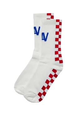 Socks | Socks | Aviator Nation CHECKERED SOCK - WHITE // RED WHITE//RED