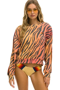 Sweatshirts | Sweatshirts | Aviator Nation CLASSIC RELAXED FIT CREW SWEATSHIRT - TIGER