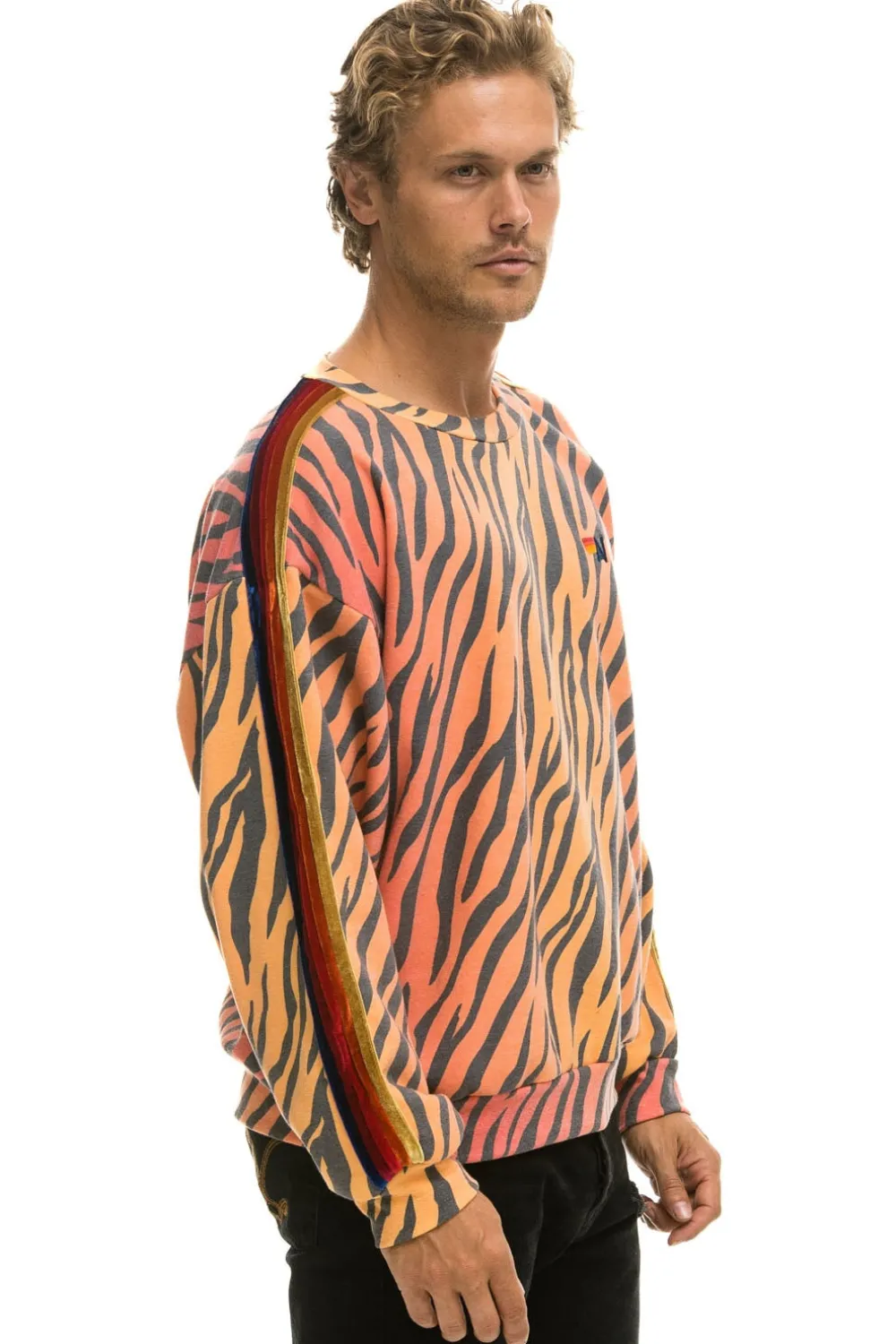 Sweatshirts | Sweatshirts | Aviator Nation CLASSIC RELAXED FIT CREW SWEATSHIRT - TIGER