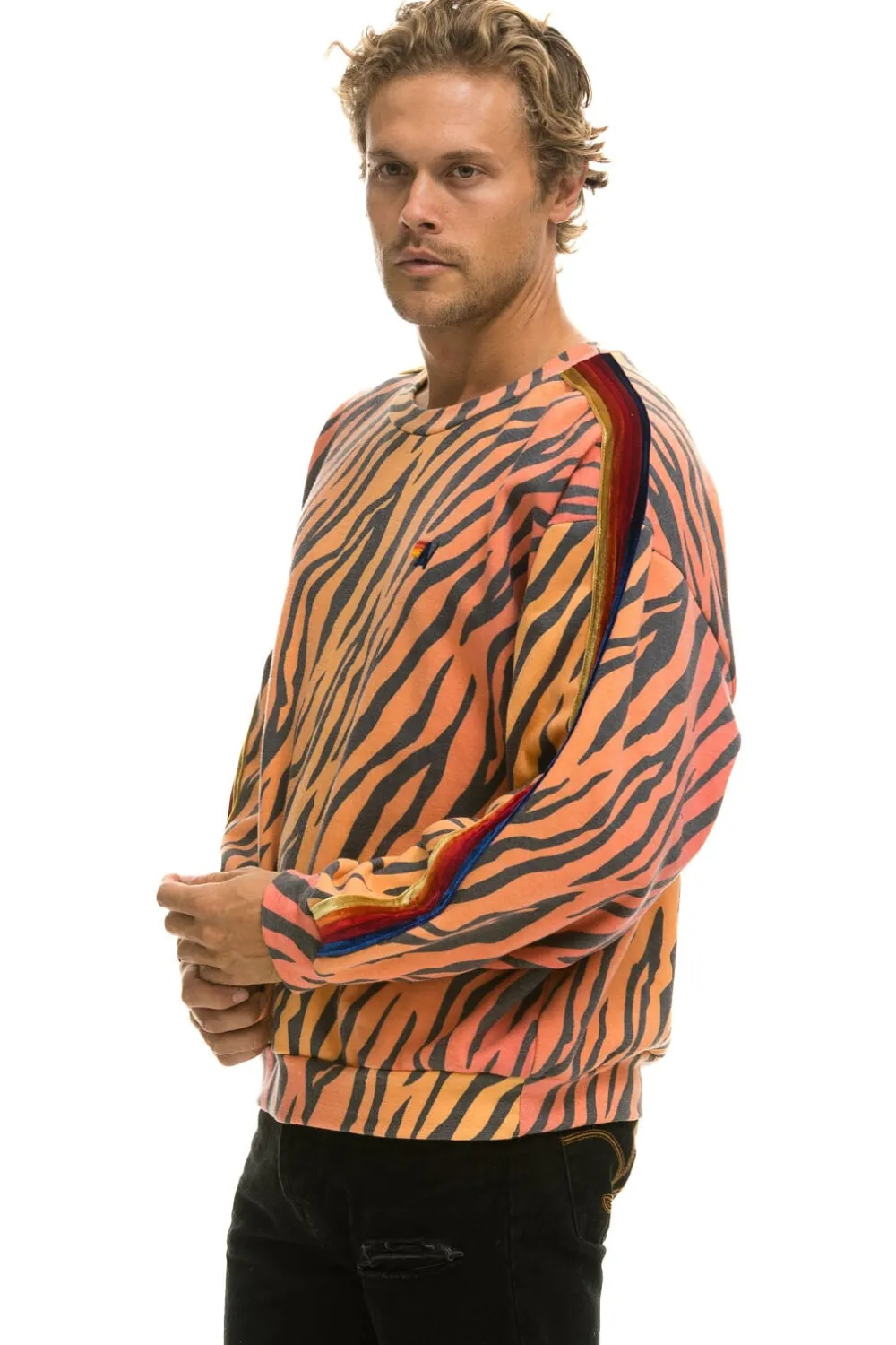 Sweatshirts | Sweatshirts | Aviator Nation CLASSIC RELAXED FIT CREW SWEATSHIRT - TIGER