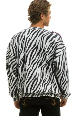 Sweatshirts | Sweatshirts | Aviator Nation CLASSIC RELAXED FIT CREW SWEATSHIRT - ZEBRA