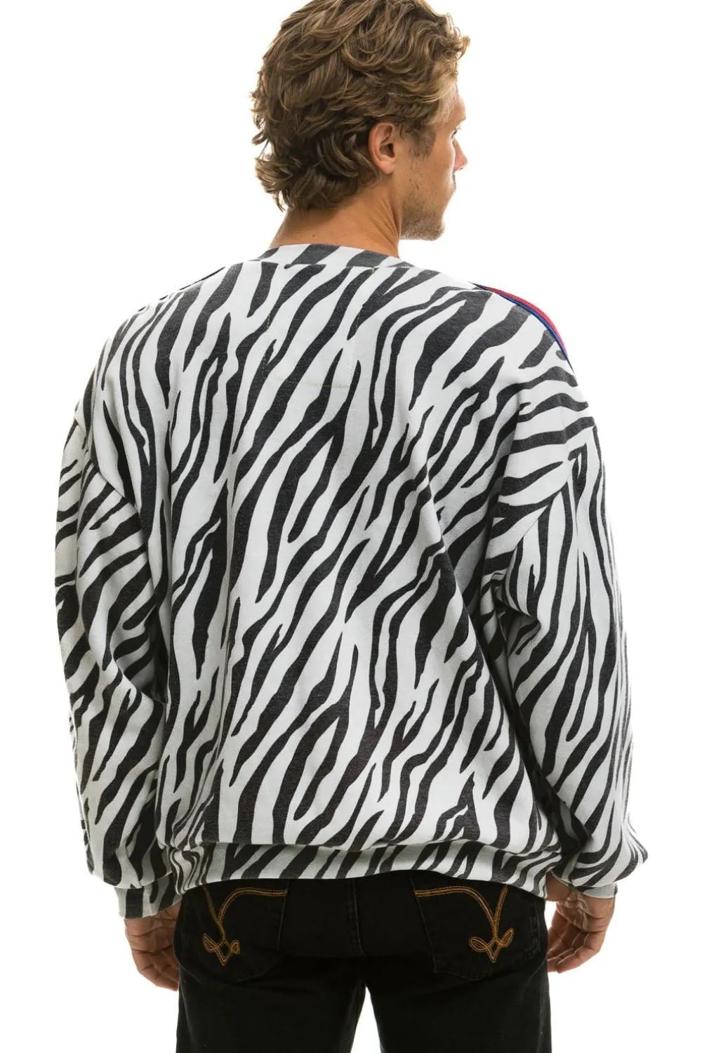 Sweatshirts | Sweatshirts | Aviator Nation CLASSIC RELAXED FIT CREW SWEATSHIRT - ZEBRA