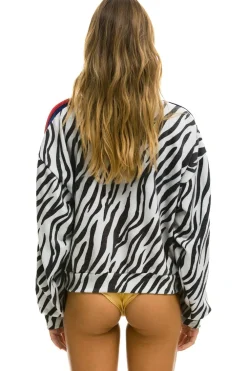 Sweatshirts | Sweatshirts | Aviator Nation CLASSIC RELAXED FIT CREW SWEATSHIRT - ZEBRA