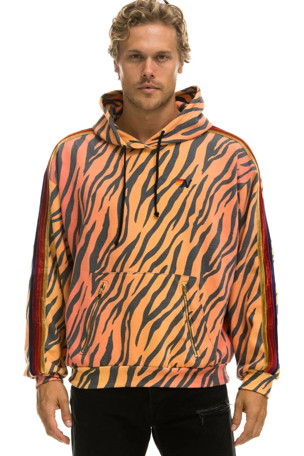 Hoodies | Hoodies | Aviator Nation CLASSIC RELAXED PULLOVER HOODIE WITH ZIPPER POCKETS - TIGER
