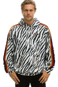 Hoodies | Hoodies | Aviator Nation CLASSIC RELAXED PULLOVER HOODIE WITH ZIPPER POCKETS - ZEBRA