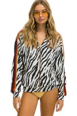 Hoodies | Hoodies | Aviator Nation CLASSIC RELAXED ZIP HOODIE WITH POCKETS - ZEBRA