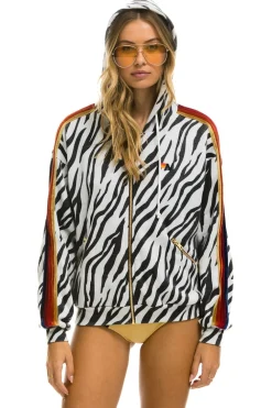 Hoodies | Hoodies | Aviator Nation CLASSIC RELAXED ZIP HOODIE WITH POCKETS - ZEBRA